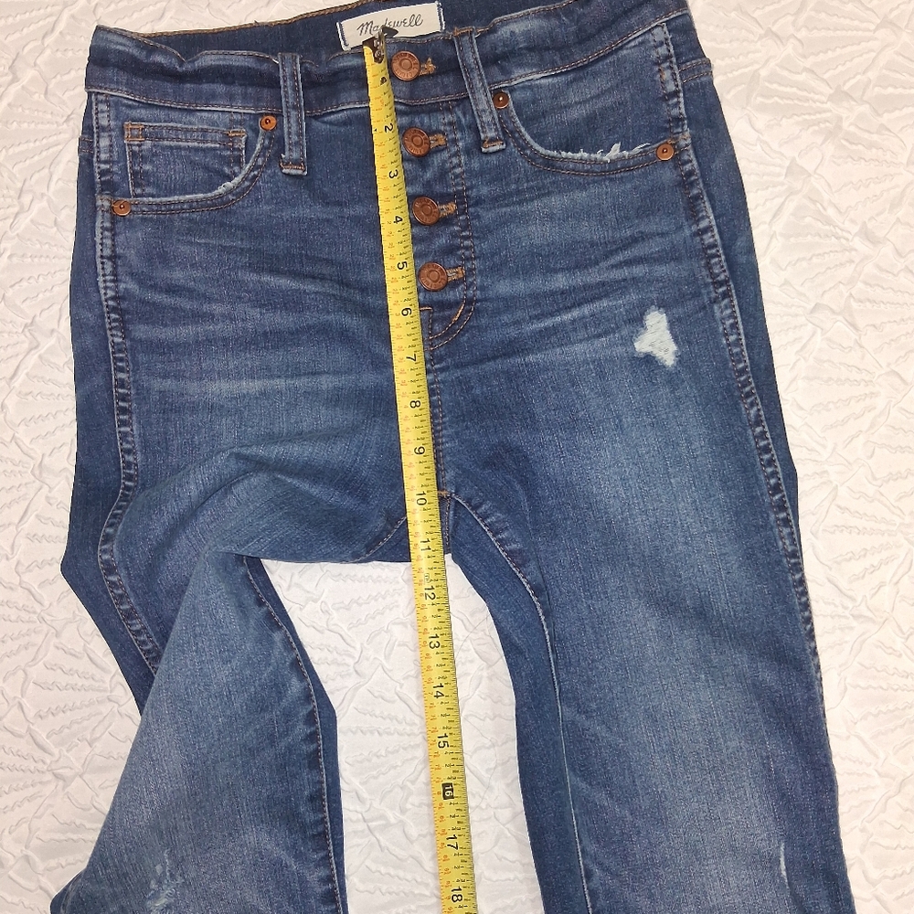 Madewell High Rise Distressed Blue Jeans Size 25 - Picture 10 of 17
